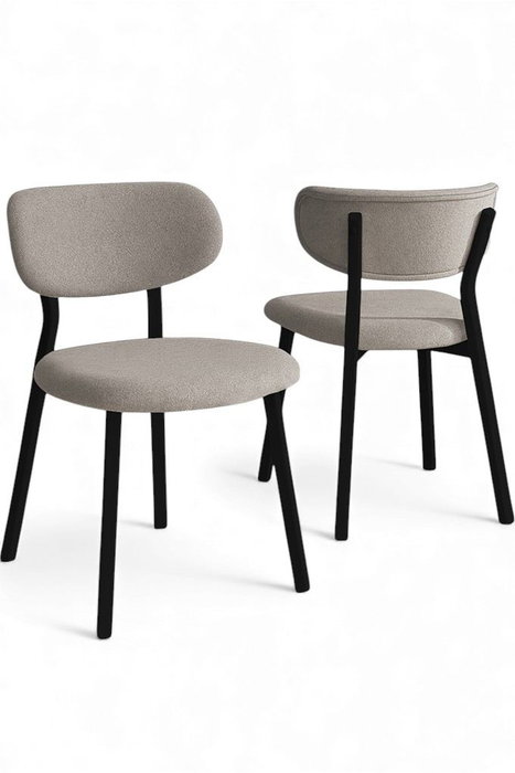 Hanah Home Toldy - Juego de 6 Sillas Gris y Negro